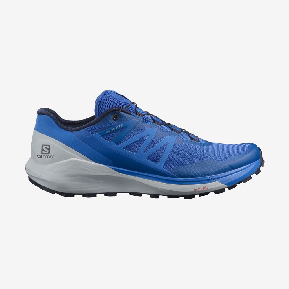 Zapatillas Trail Running Salomon Hombre Azules - Salomon Argentina SENSE RIDE 4,409278-PBD